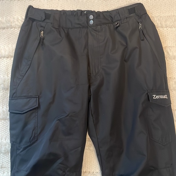 Zermatt snow ski pants snowboarding insulated black zipper pockets men’s size XL - Picture 2 of 16